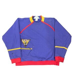 Vintage Nino Cerruti 1881 Sport Golf Sweatshirt Mens Medium Purple Colorblock